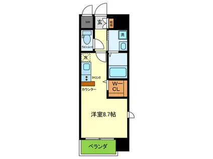 ONLYONE川西中央I(ワンルーム/6階)の間取り写真