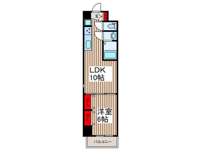 RESPIRE与野(1LDK/6階)の間取り写真