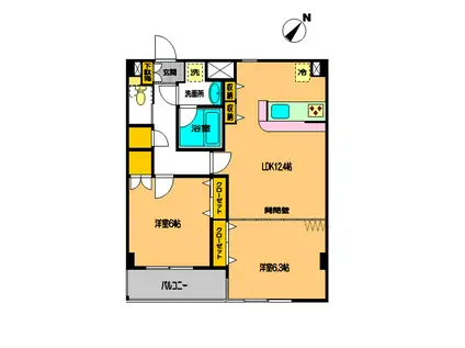 ベルクレスト(2LDK/3階)の間取り写真