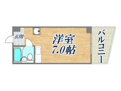 ボヌール里中(ワンルーム/3階)の間取り写真
