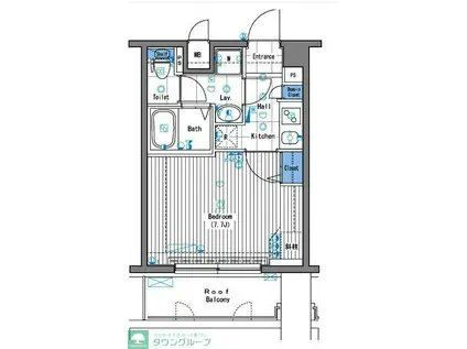 グランド・ガーラ三田(1K/7階)の間取り写真