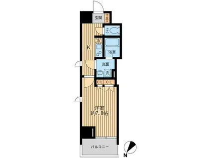 日本橋ファーストレジデンス(1K/10階)の間取り写真