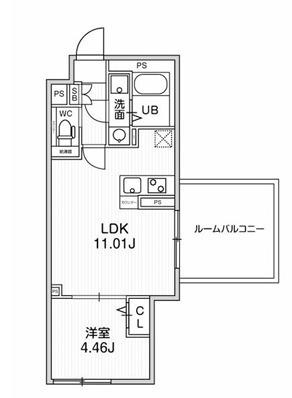 オルタナ早稲田(1LDK/4階)の間取り写真