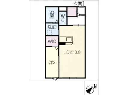 イースト(1LDK/1階)の間取り写真