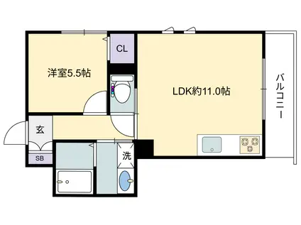 イーストテラス(1LDK/3階)の間取り写真