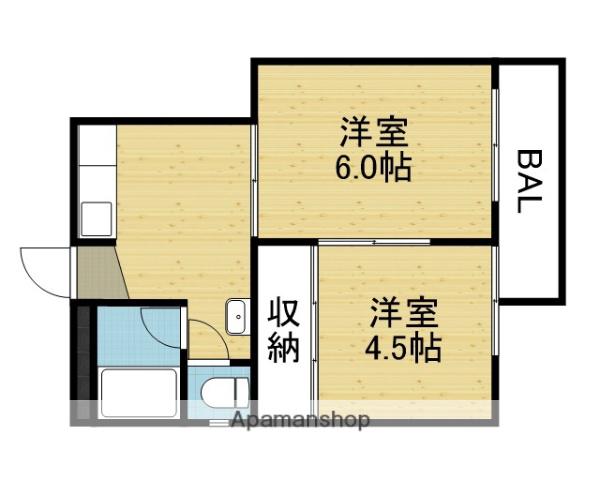 グリーンハイツ芳見屋(2K/3階)の間取り写真