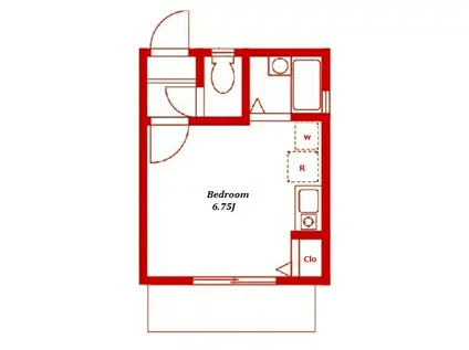 プラスワンヒルズII(ワンルーム/1階)の間取り写真