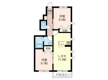 クレスト(2LDK/1階)の間取り写真