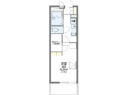 レオパレスアルファード(1K/2階)の間取り写真