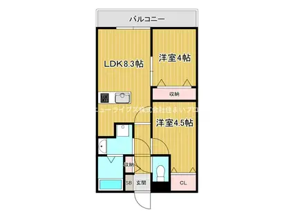 アクト池田本町(2LDK/1階)の間取り写真