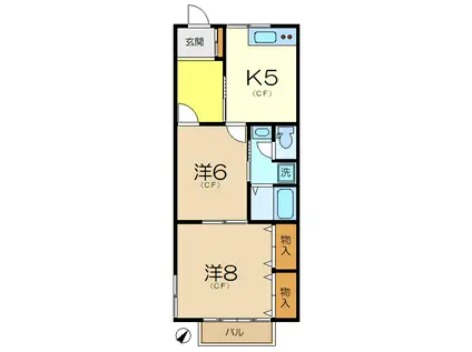 グリーンピア上大岡(2K/3階)の間取り写真