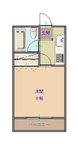 マスジマハイツ(1K/3階)の間取り写真