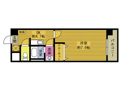 フローラ碩田(1DK/3階)の間取り写真