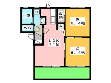 フローラ(2LDK/1階)の間取り写真