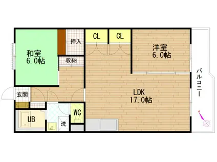 とぴあビル(2LDK/2階)の間取り写真