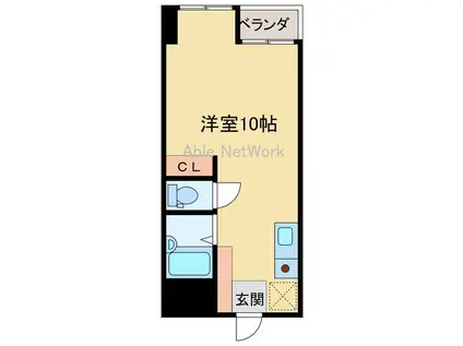 VERITE徳常(ワンルーム/6階)の間取り写真