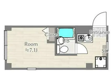 アムハイツ上北沢(ワンルーム/1階)の間取り写真