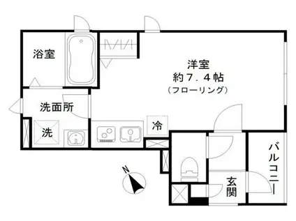デュオ飯倉イースト(ワンルーム/3階)の間取り写真