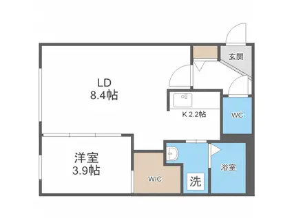 PORTE-BONHEUR FUKUZUMIポルトボヌールフクズミ(1LDK/4階)の間取り写真