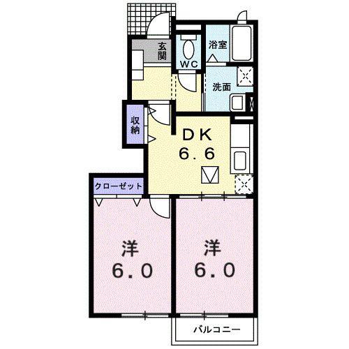 FORESTCRANEC(2DK/1階)の間取り写真