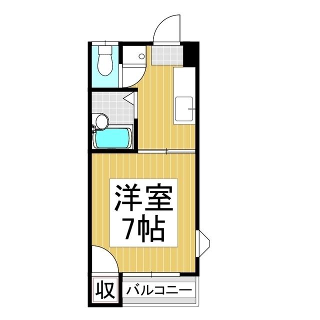 クオリティーハウス若宮A棟(1K/2階)の間取り写真