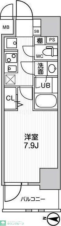 ROOTS KIKUKAWA(1K/2階)の間取り写真