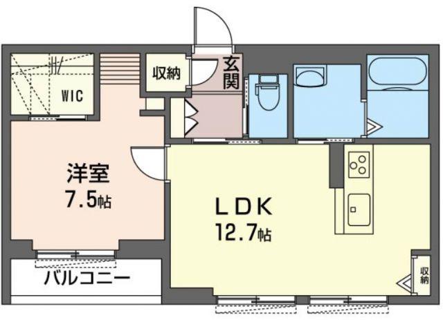 マーベラス古市(1LDK/1階)の間取り写真