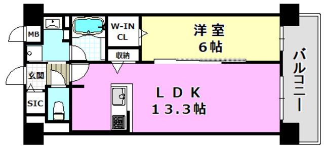 クリアコート元町(1LDK/1階)の間取り写真