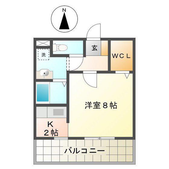グランコート(1K/1階)の間取り写真