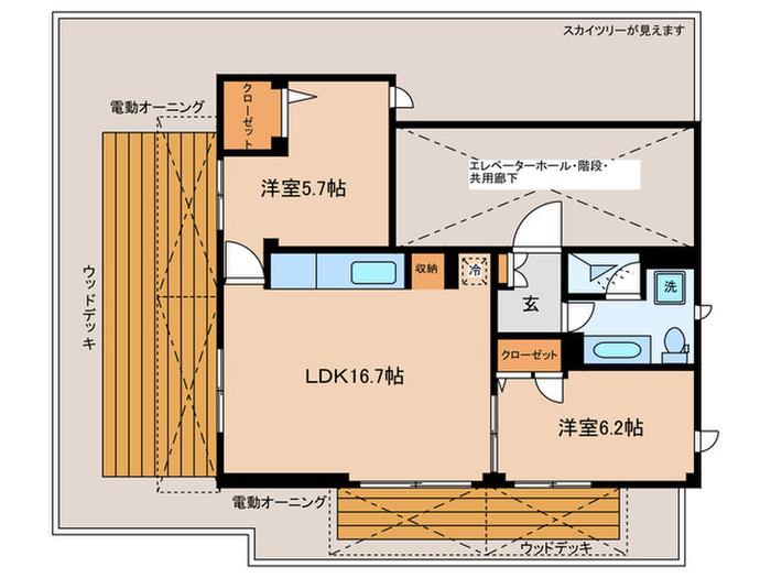 JOS RESIDENCE 高田馬場(2LDK/4階)の間取り写真