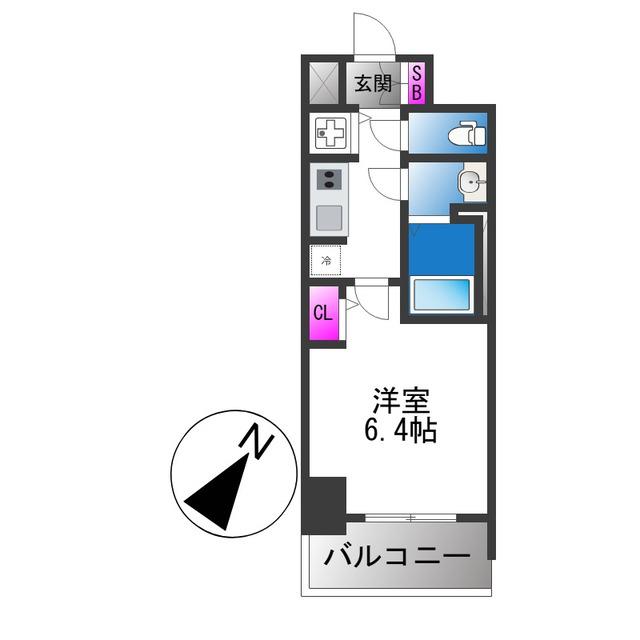 S-RESIDENCE堺湊駅前AZURE(1K/11階)の間取り写真