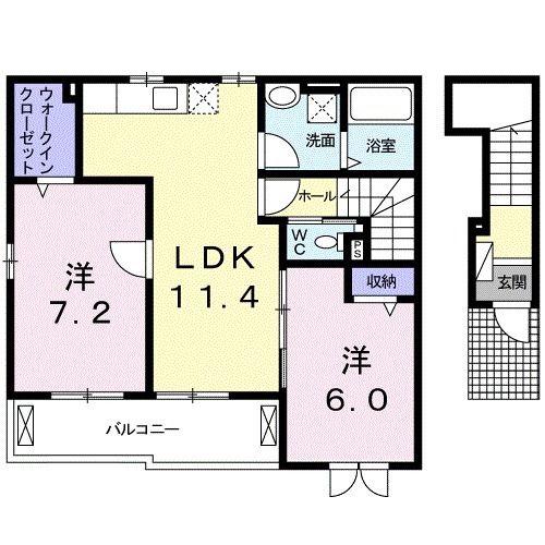 H・CANTIK IV(2LDK/2階)の間取り写真