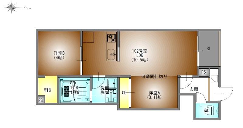 REGALEST桜山(2LDK/3階)の間取り写真