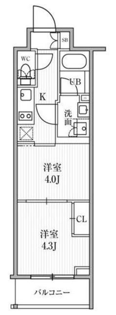 SYFORME東池袋(2K/2階)の間取り写真