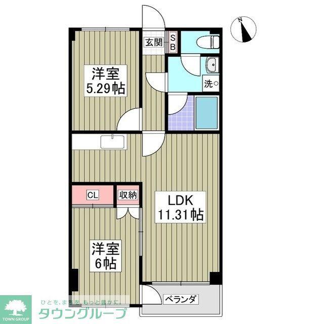 エトワールマンション(2DK/3階)の間取り写真