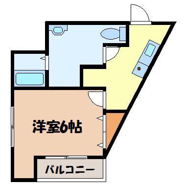 クッカ清水(1K/2階)の間取り写真