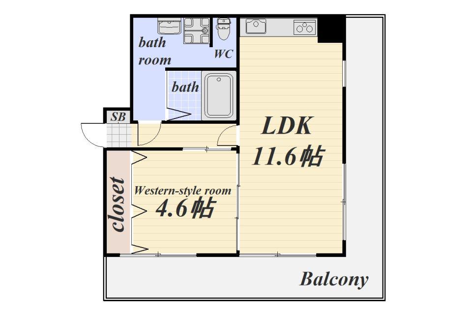 ペルセ天文館(1LDK/6階)の間取り写真