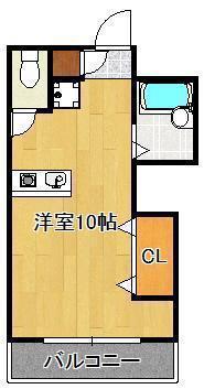 陣山ハイマート(ワンルーム/6階)の間取り写真