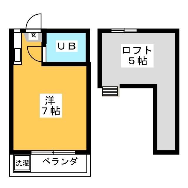 リバーストンコーポB棟(ワンルーム/2階)の間取り写真