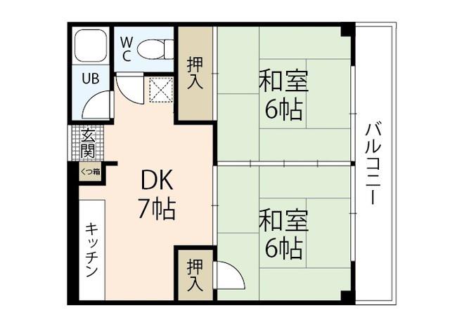ラヴェール西川口(2DK/3階)の間取り写真