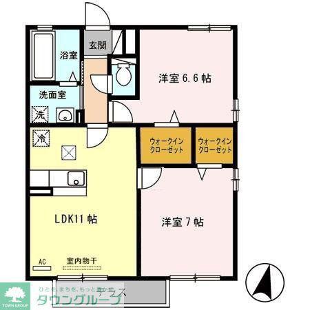 ERDBEERE(2LDK/1階)の間取り写真