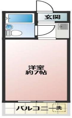 ヤングビレッジ平野(1K/5階)の間取り写真