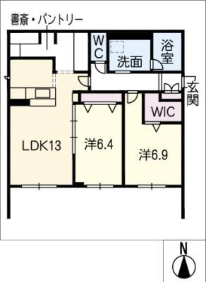 オルテンシア(2LDK/1階)の間取り写真