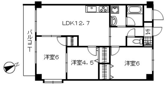アニマルキッズ(3LDK/1階)の間取り写真