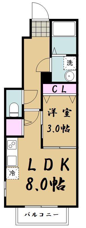 CLAR(1LDK/1階)の間取り写真