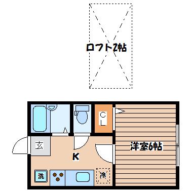 サニーライフ苦竹(1K/1階)の間取り写真