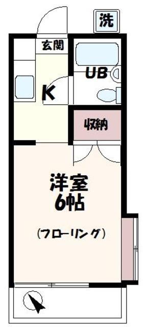 グリーンヒル(1K/2階)の間取り写真