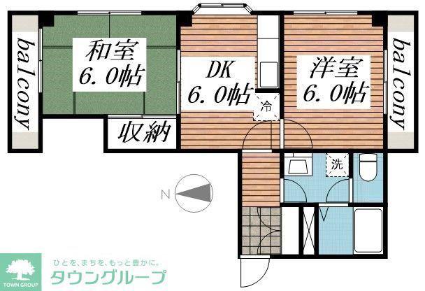 フローレンス江南(2DK/3階)の間取り写真
