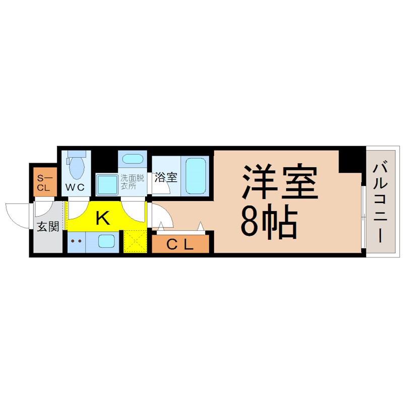ブランシエスタ金山(1K/15階)の間取り写真