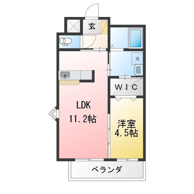 ララス アンベリール(1LDK/7階)の間取り写真